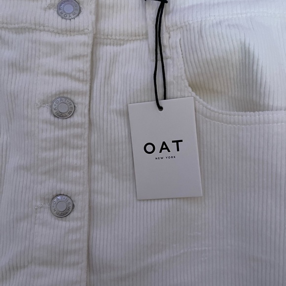 🌈NWT Oat Women's Corduroy Overall Jumper Dress White Size 8 - Picture 3 of 7